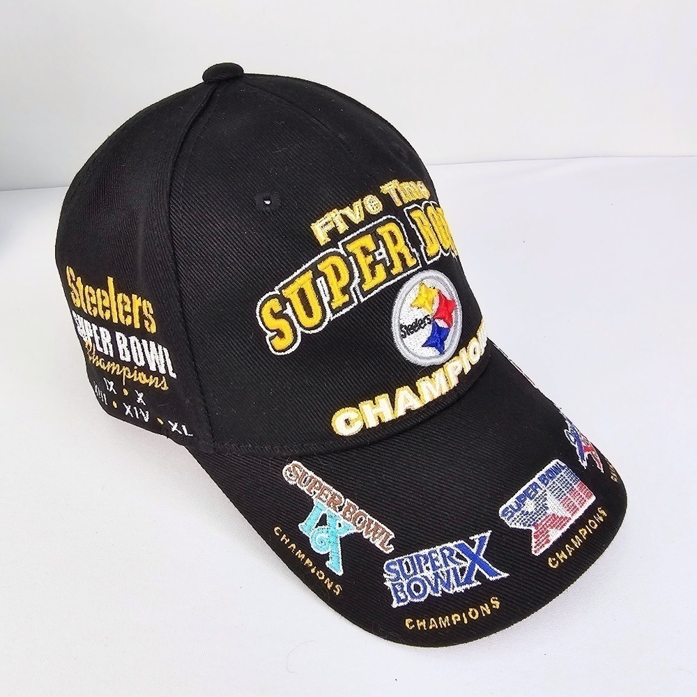 Pittsburgh Steelers Five Time Super Bowl Champions Snapback OSFA Hat Reebok